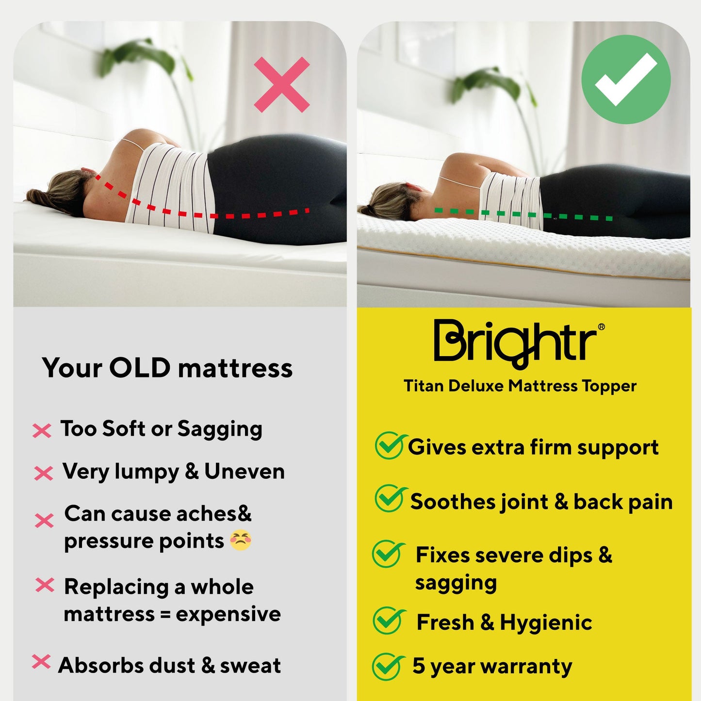 Brightr®  Titan Deluxe 2 in 1 Mattress Topper