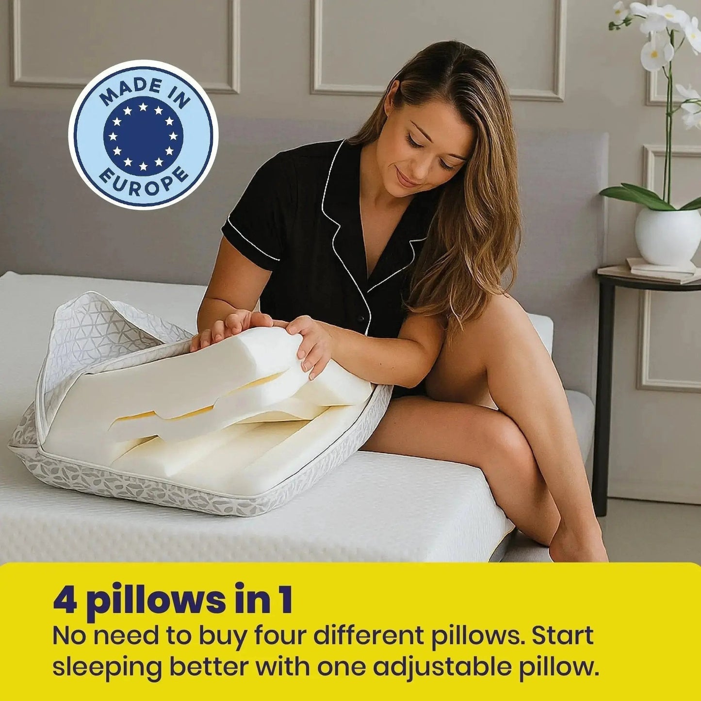 Brightr® Eclipse Adjustable Firm Memory foam pillow