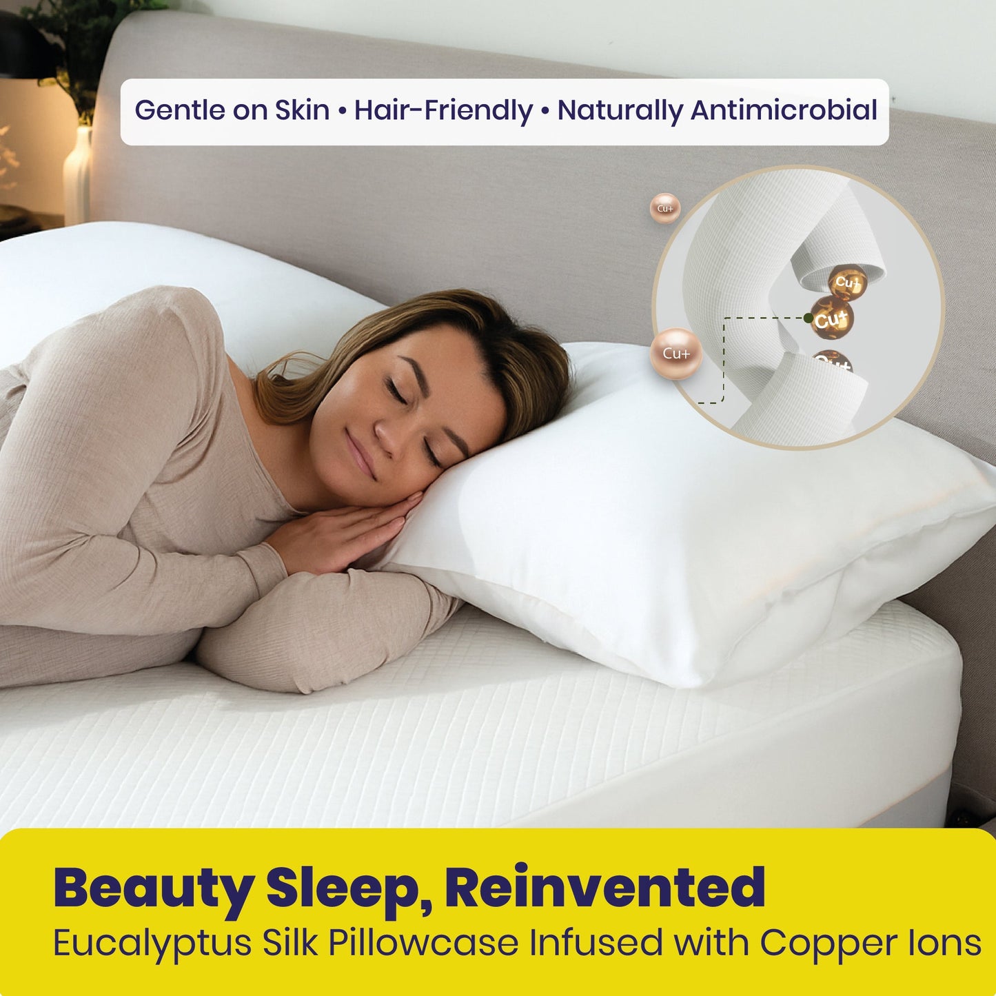 Brightr® Copperdefense Eucalyptus Silk Pillowcase | Anti-Aging, Anti-Acne, Cooling