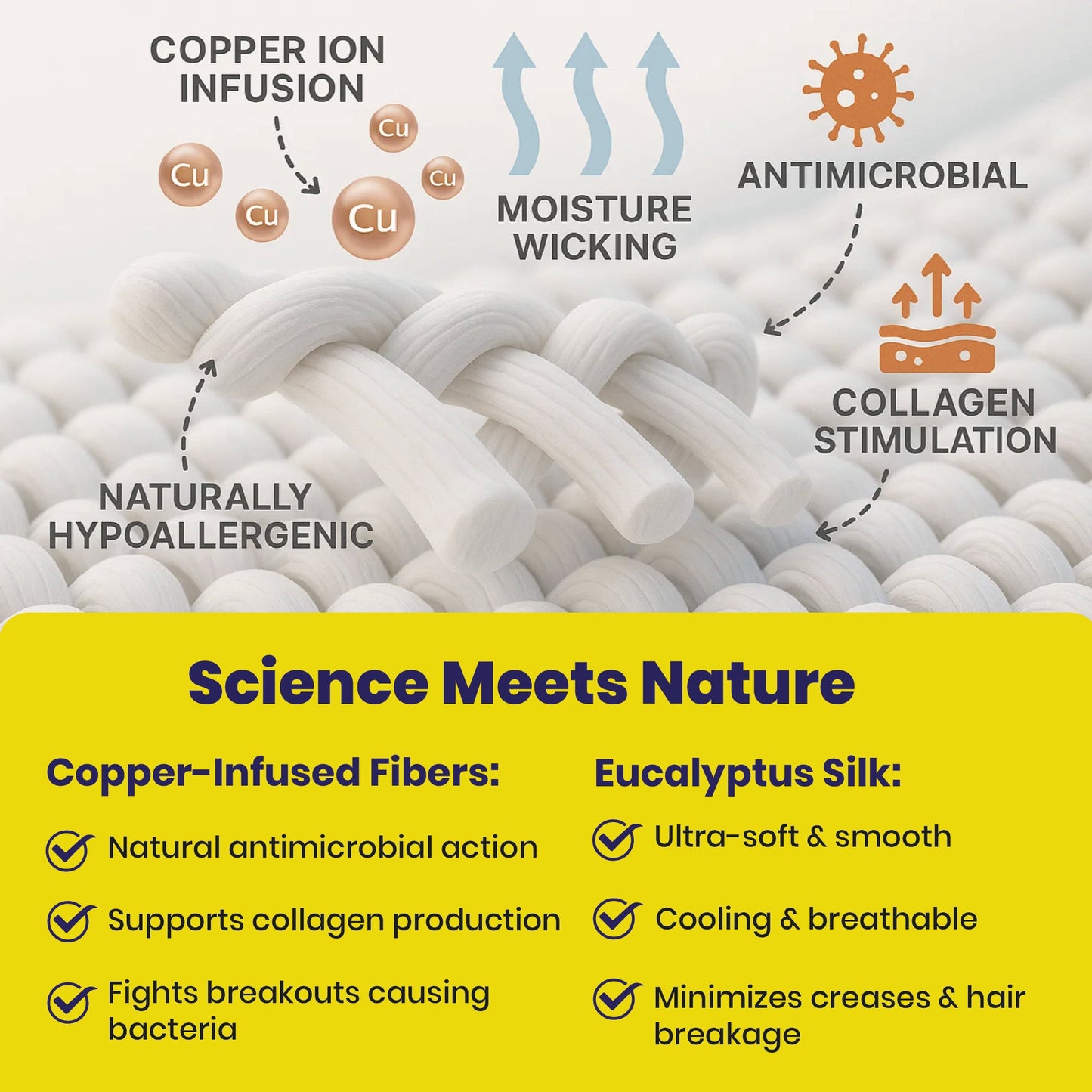 Brightr® Copperdefense Eucalyptus Silk Pillowcase | Anti-Aging, Anti-Acne, Cooling