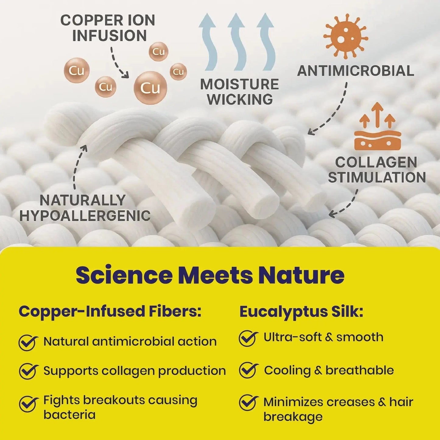 Brightr® Anti-Ageing Copper-Infused Eucalyptus Silk Pillowcase