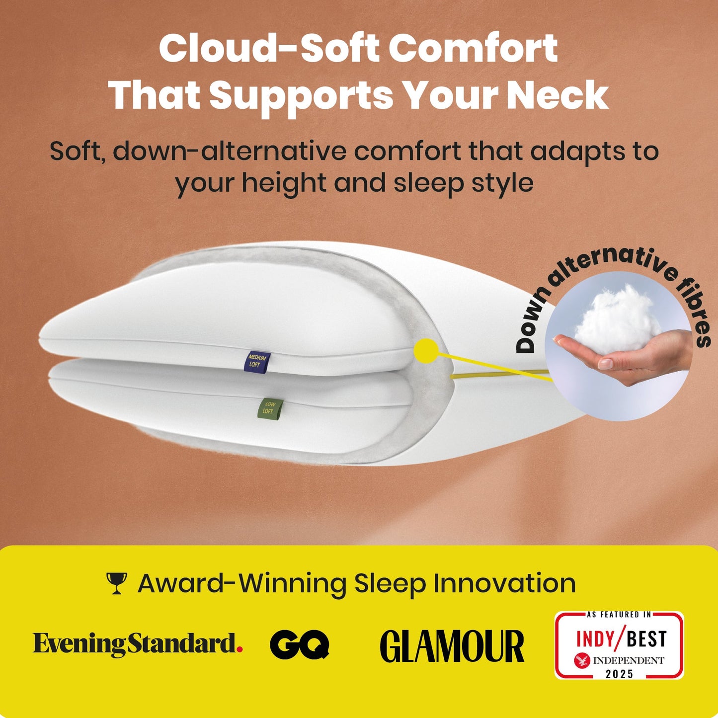 Brightr® Nox Vegan Best Down Alternative pillow