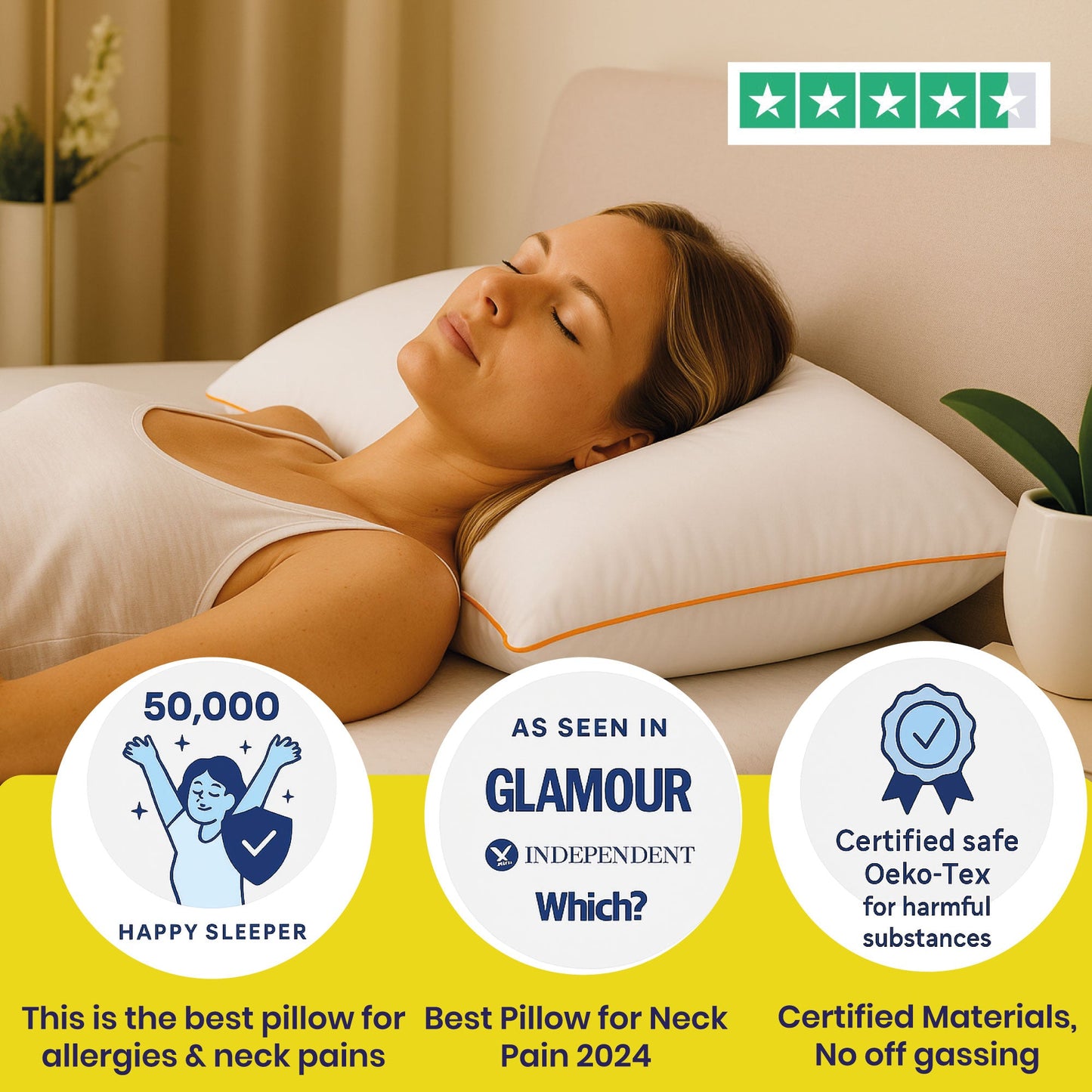 Brightr® Nox Vegan Best Down Alternative pillow