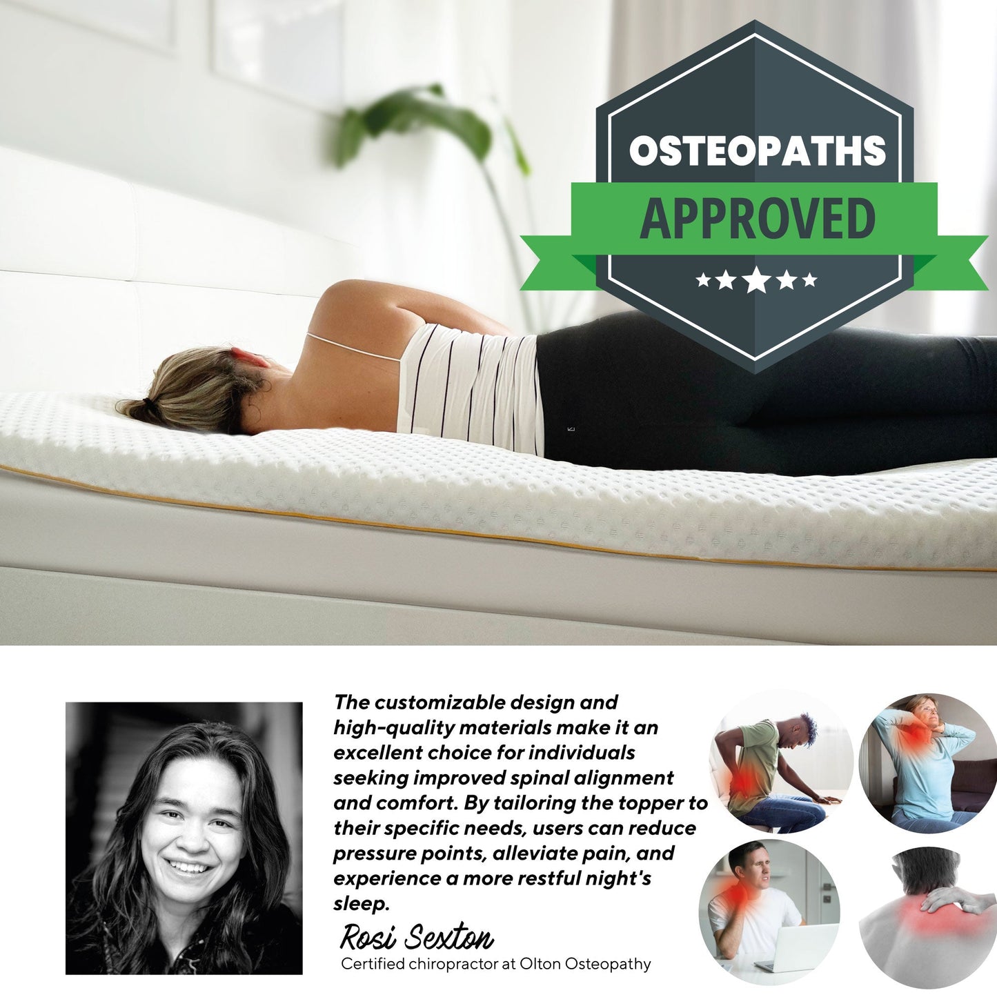 Brightr® Aurora Deluxe 2 in 1 Memory Foam mattress topper Medium Firm