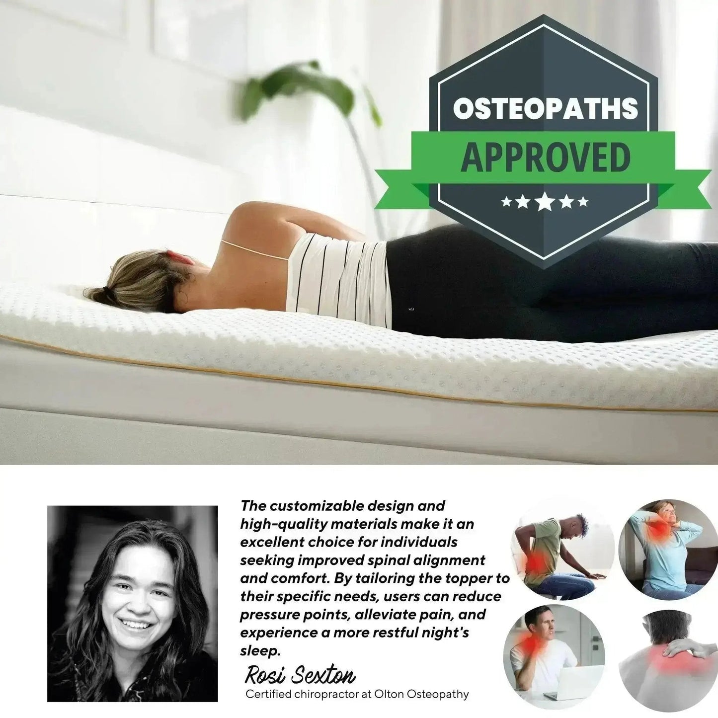 Brightr® Aurora Deluxe 2 in 1 Best Memory Foam mattress topper - Medium Firm