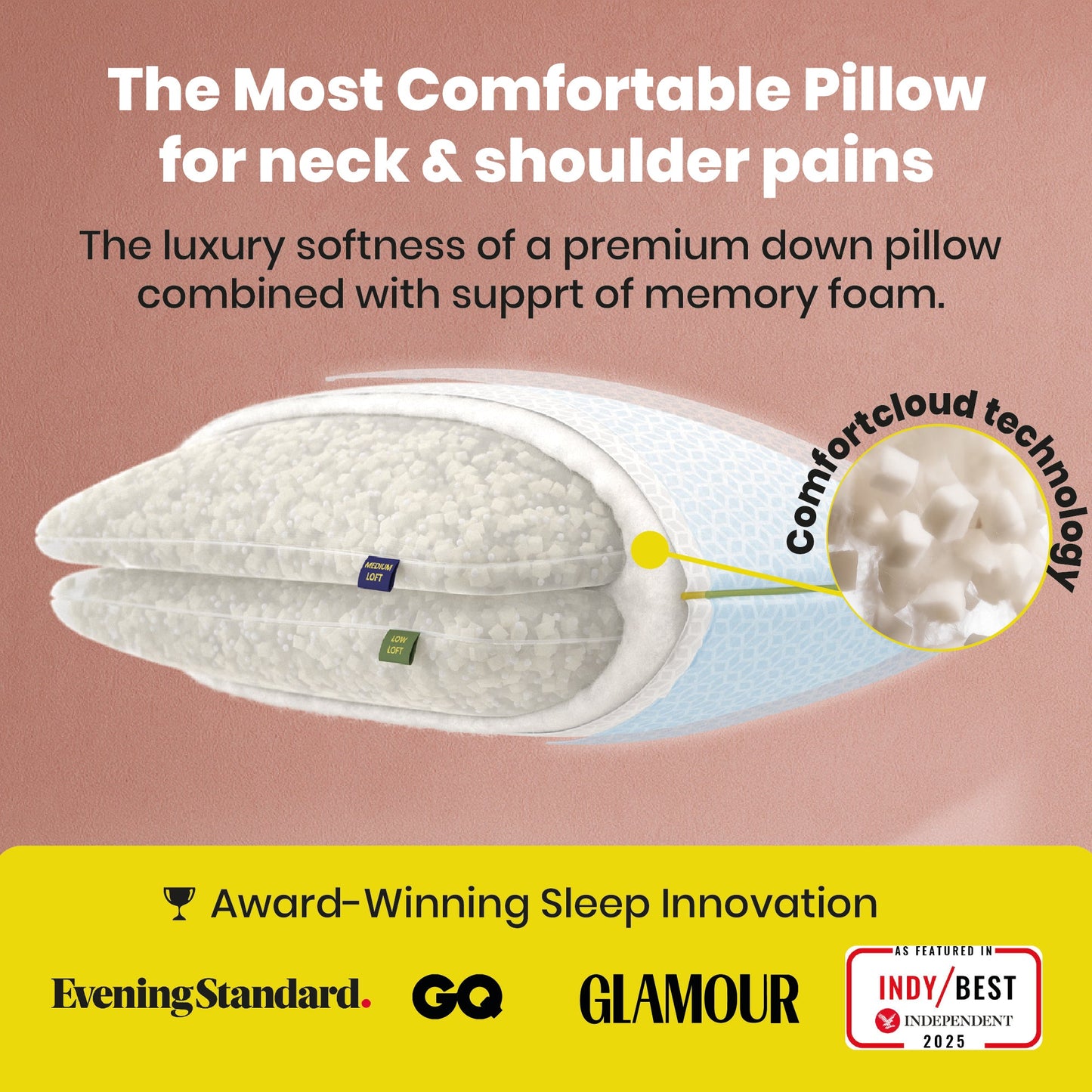 Brightr® Stella Hybrid Neck Support pillow