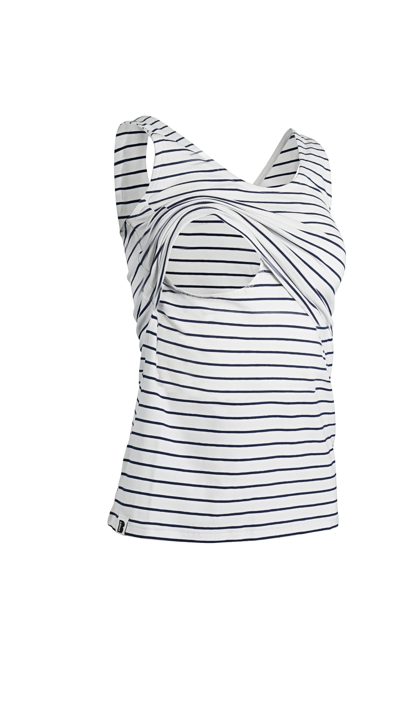 Nursing vest in White/Navy Stripe