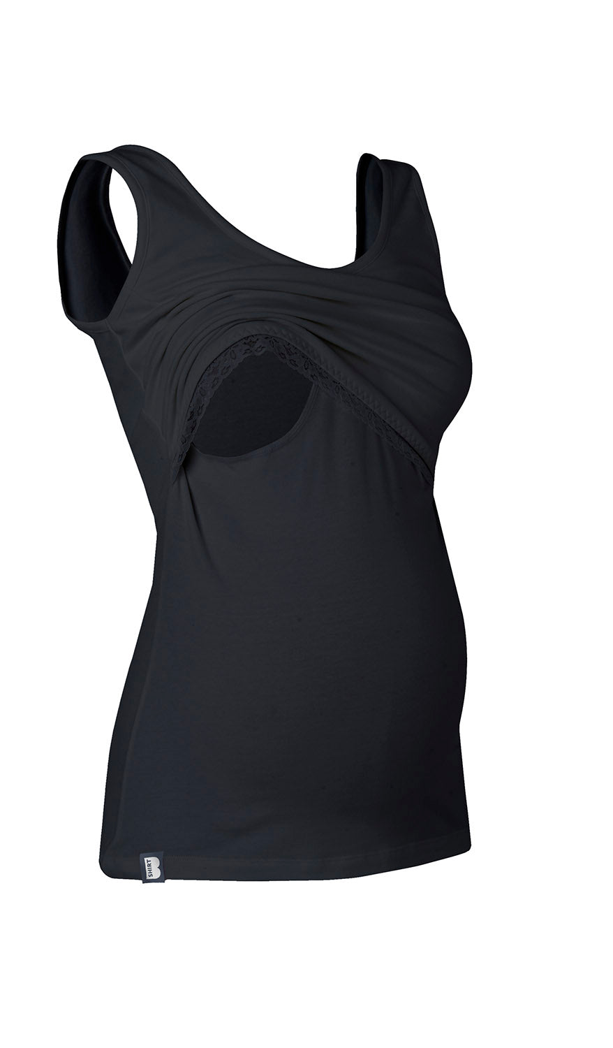 Nursing vest (with lace) in Black
