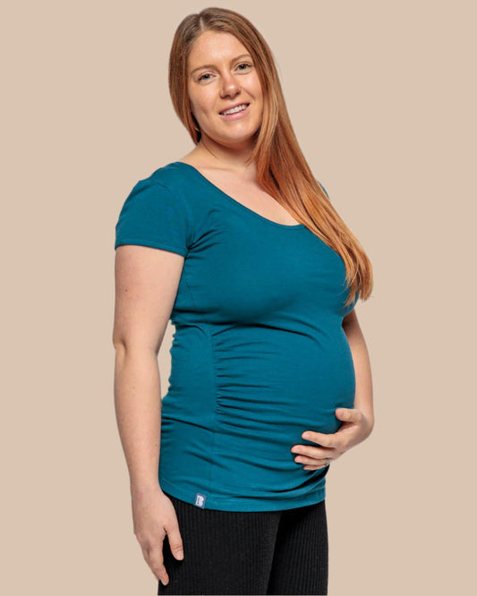 MATERNITY SHORT SLEEVE TSHIRT IN TEAL