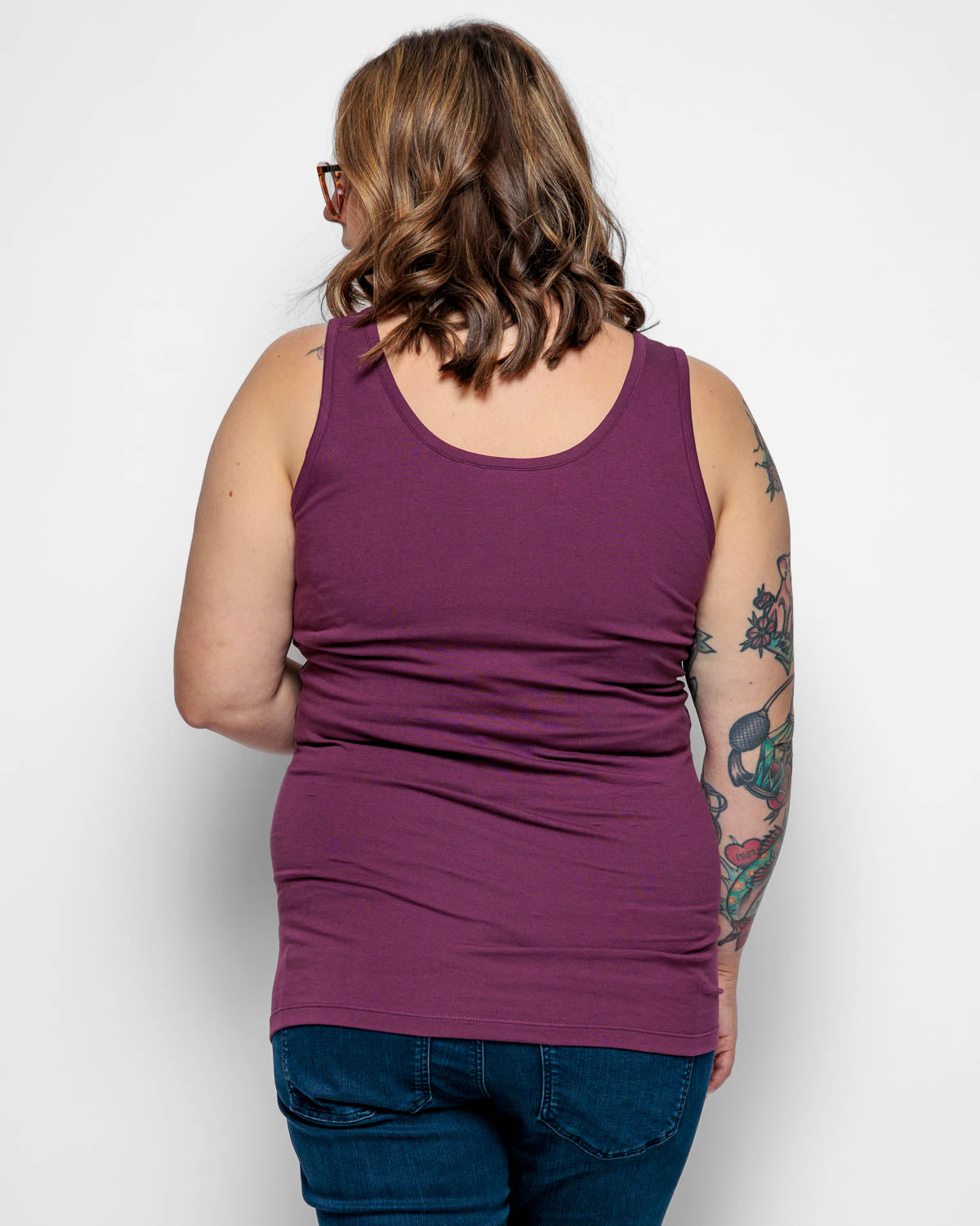 MATERNITY VEST IN PLUM