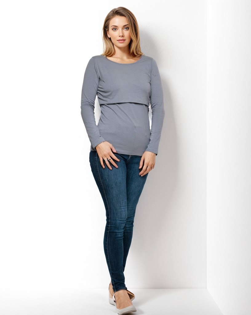 Nursing long sleeve t-shirt in Grey