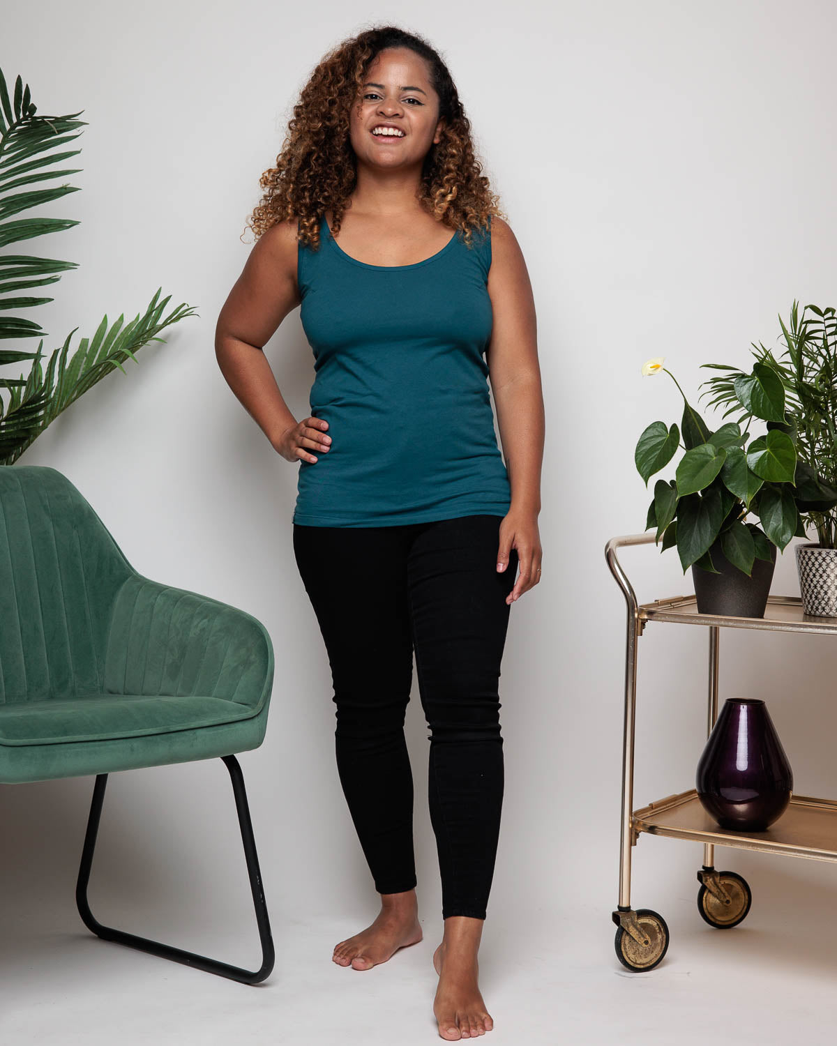 WOMEN'S VEST IN TEAL