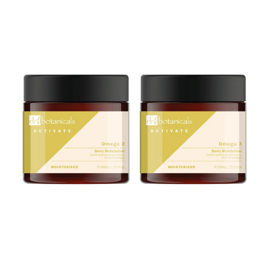 Dr Botanicals Activate Omega 3 Berry Moisturiser 60ml Twin Value Savings Pack