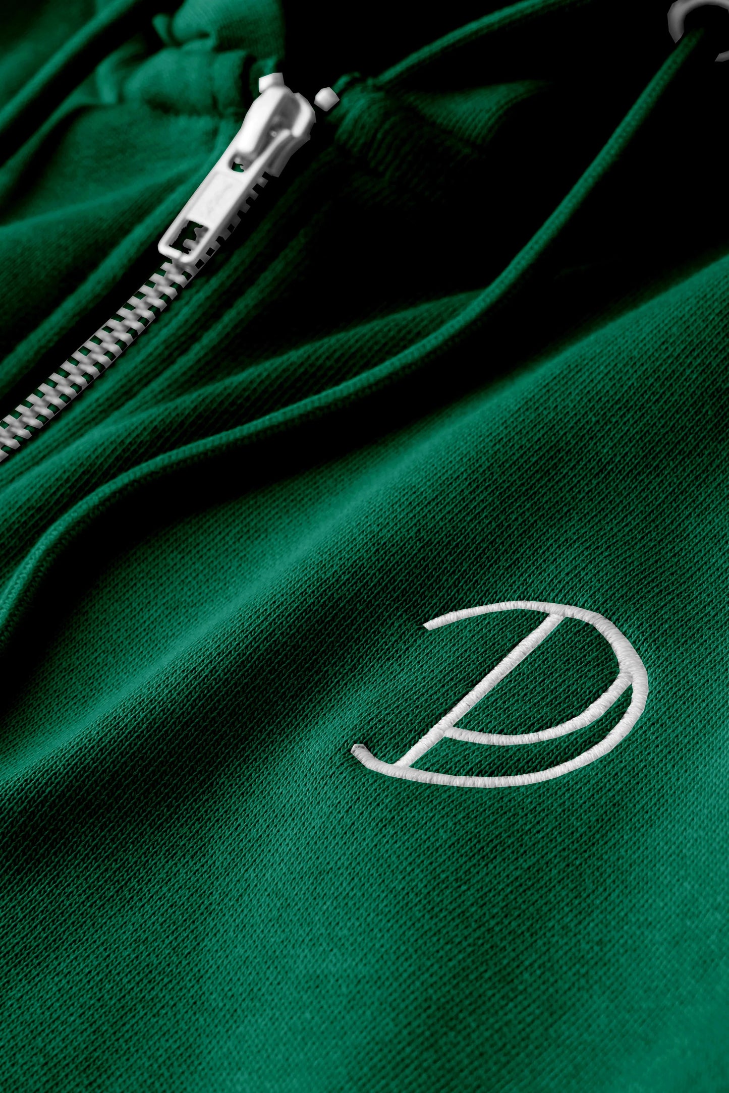 Embroidered P Zip-Up Hoodie