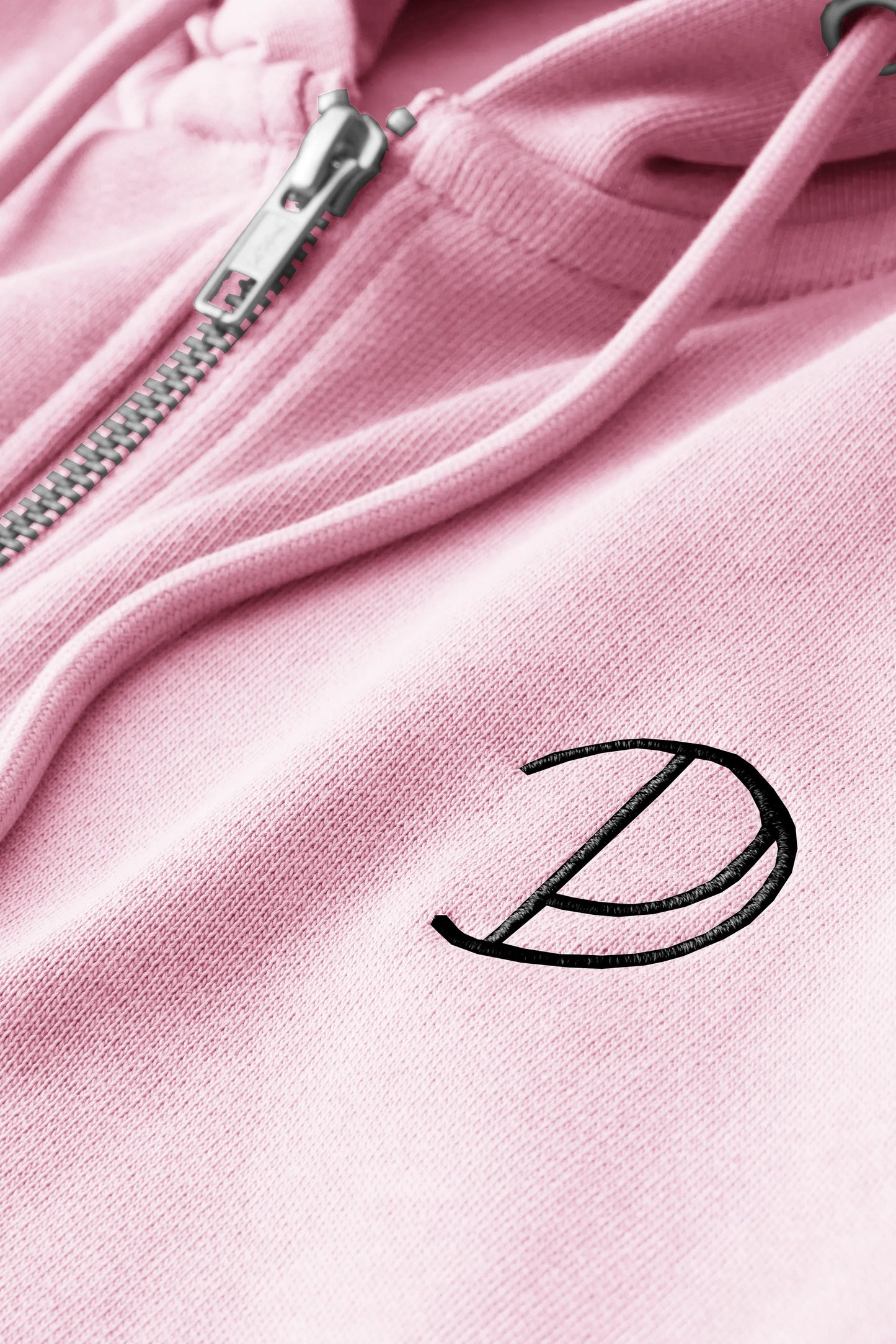 Embroidered P Zip-Up Hoodie