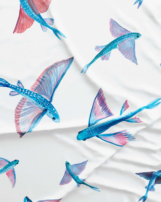 Mens Lounge Pants - Flying Fish White
