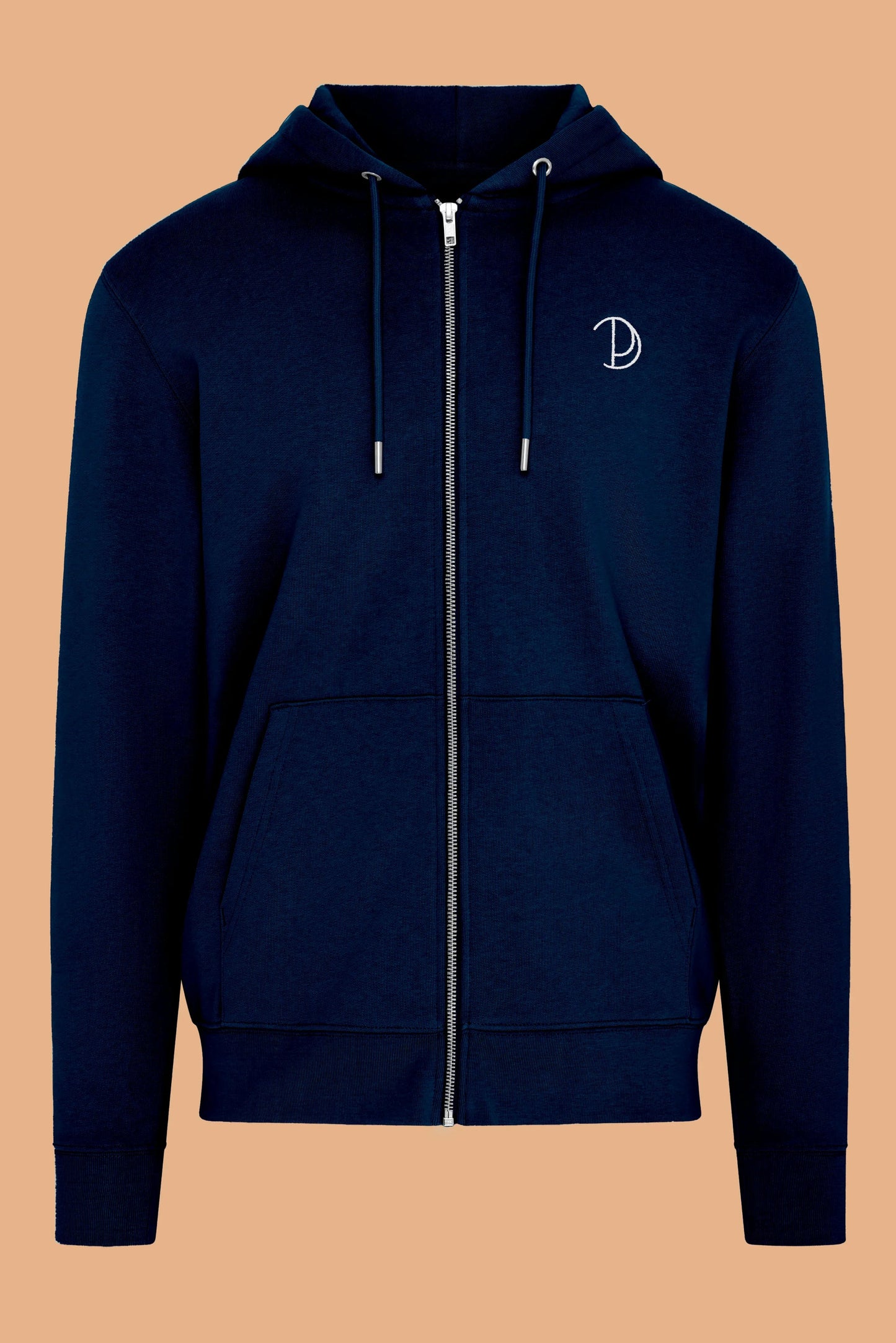 Embroidered P Zip-Up Hoodie