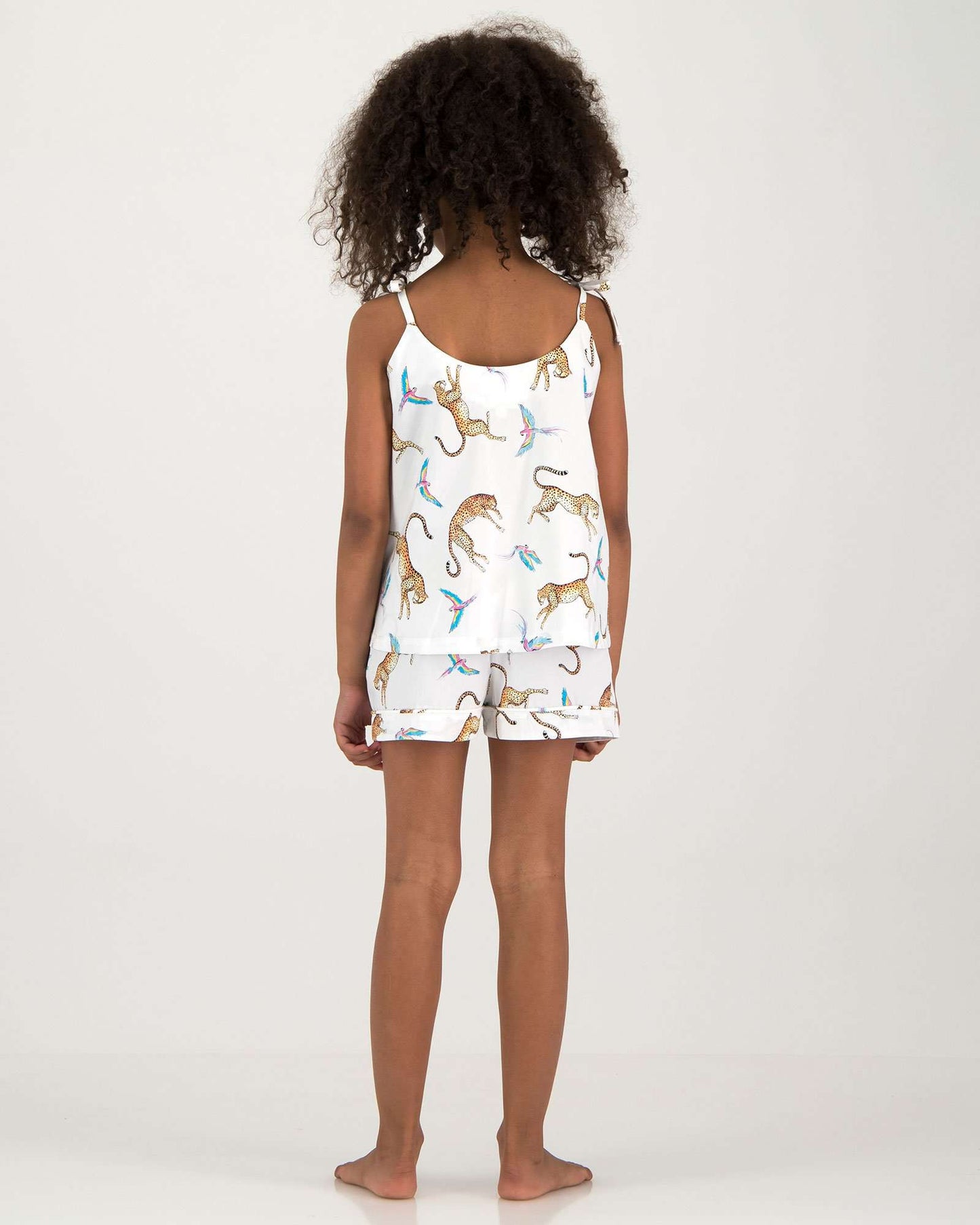 Girls Camisole Pyjamas - Playing Cheetahs