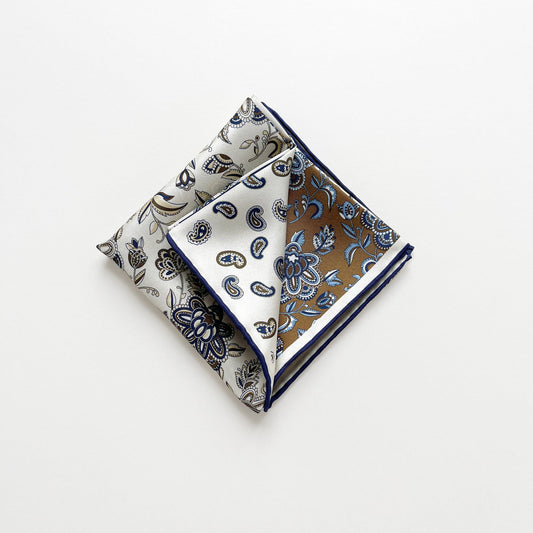 Heritage Patchwork Silk Square Scarf Neckerchief – 53cm for Men