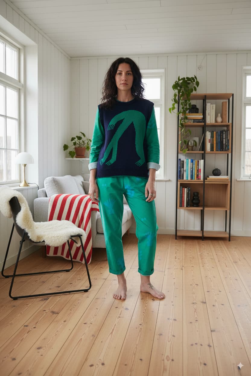 Organic Cotton Knit Jumper Vest - Blue