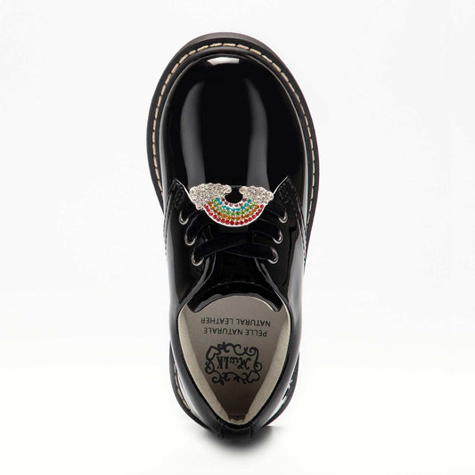 Lelli Kelly Leah Chunky Rainbow Lace Up School Shoes Patent Miss LK