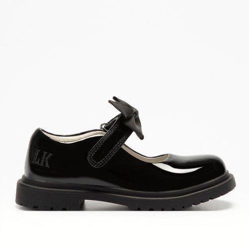 Miss LK by Lelli Kelly Junior Girls Patent Masie Black Girls Bow School Shoes