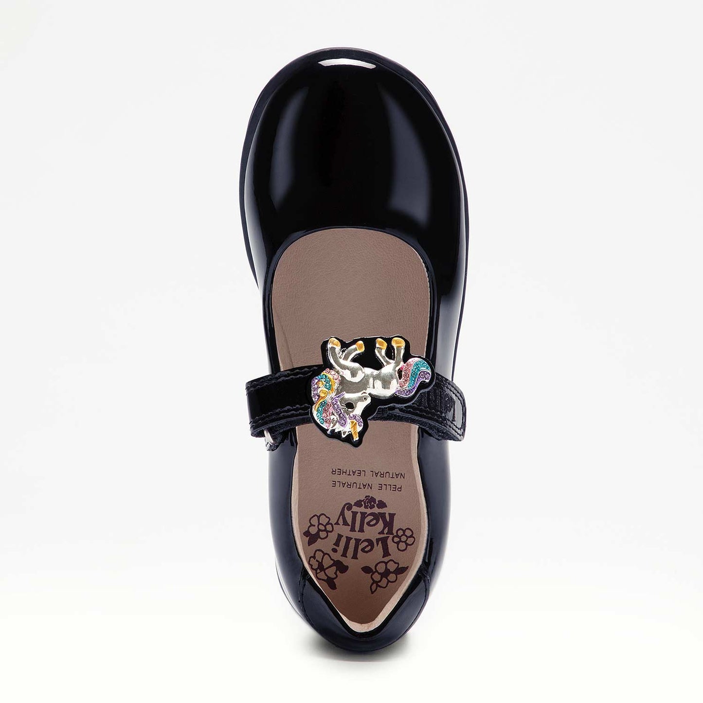 Lelli Kelly Bella Unicorn Navy Patent School Shoes