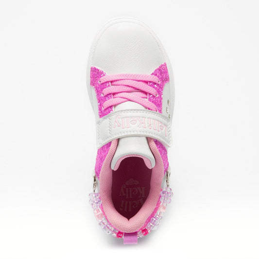 Lelli Kelly Gioiello Girls Pink Glitter White Charm Bracelet Trainers
