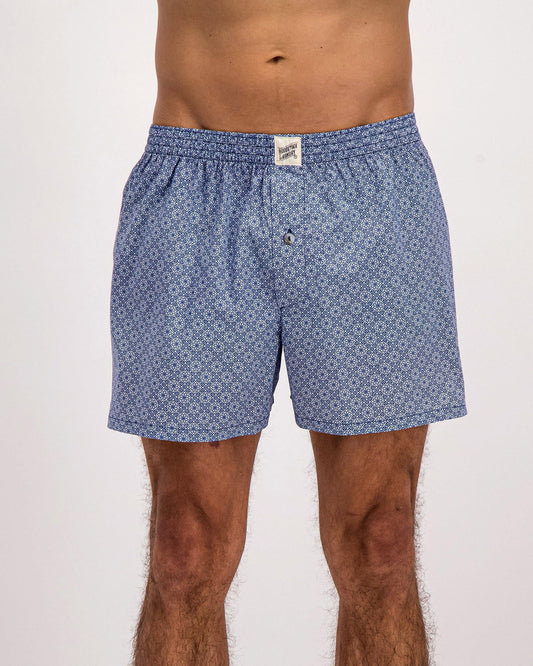 Mens Boxer Shorts - Blue Albert Floral