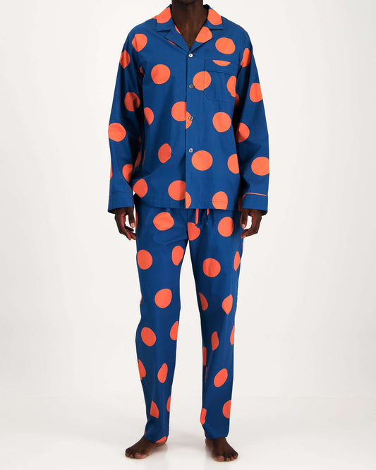Mens Long Pyjamas - Big Polka