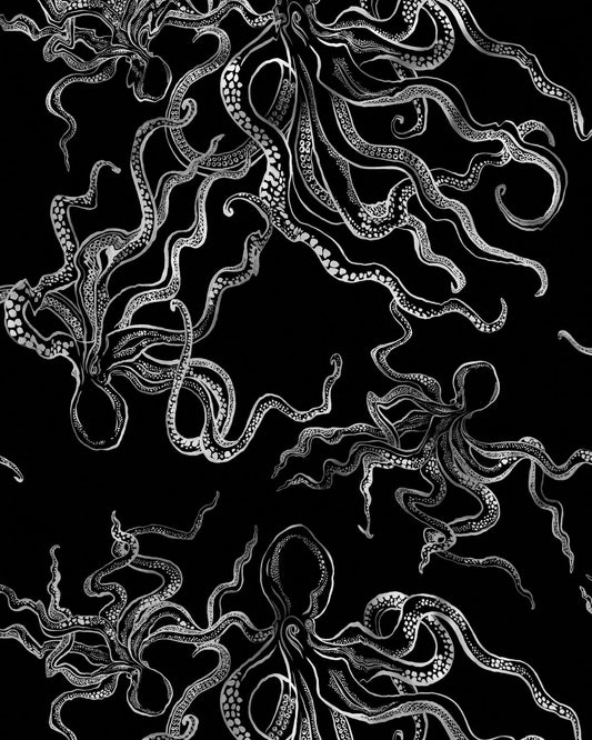 Mens Boxer Shorts - Octopus Black