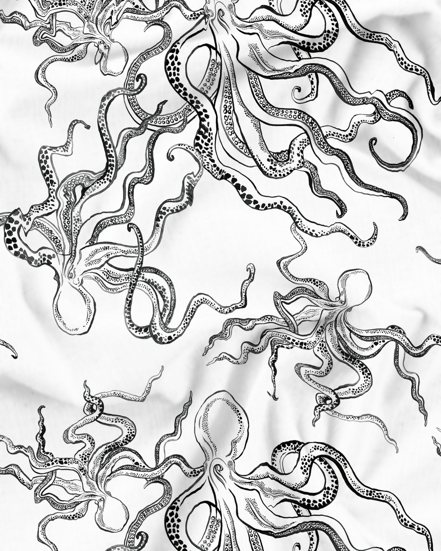 Womens Short Pyjamas - Octopus White