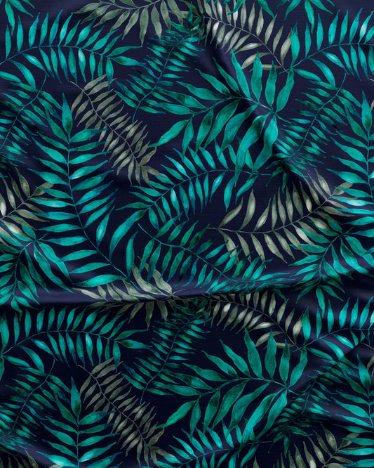 Women's Sleep Shirt - Palm Leaves Navy