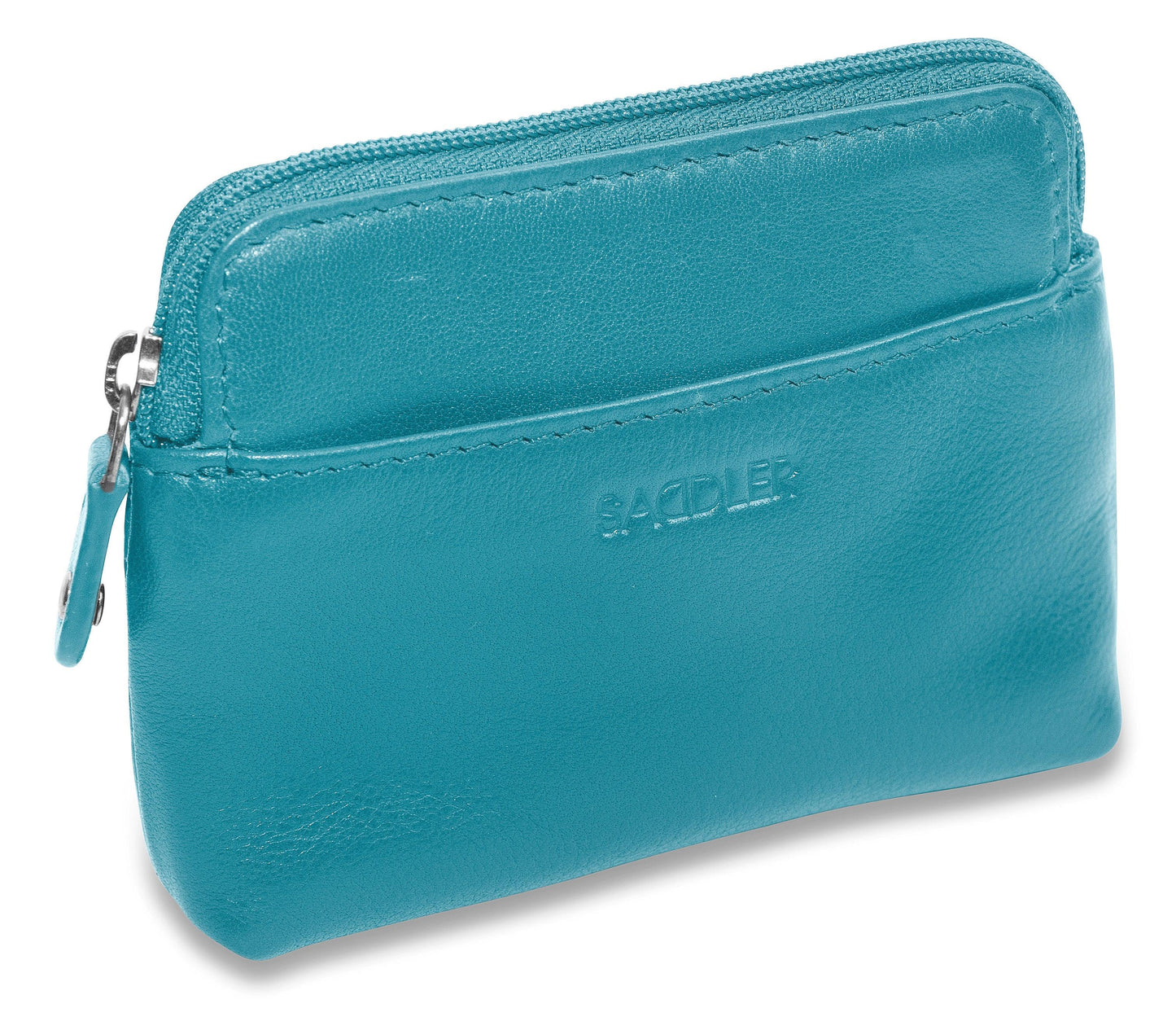 Compact Leather Zip-Top Purse "Pia" – Handmade by Saddler | RFID Protected & Gift Boxed | Multi-Functional Card, Coin & Key Holder
