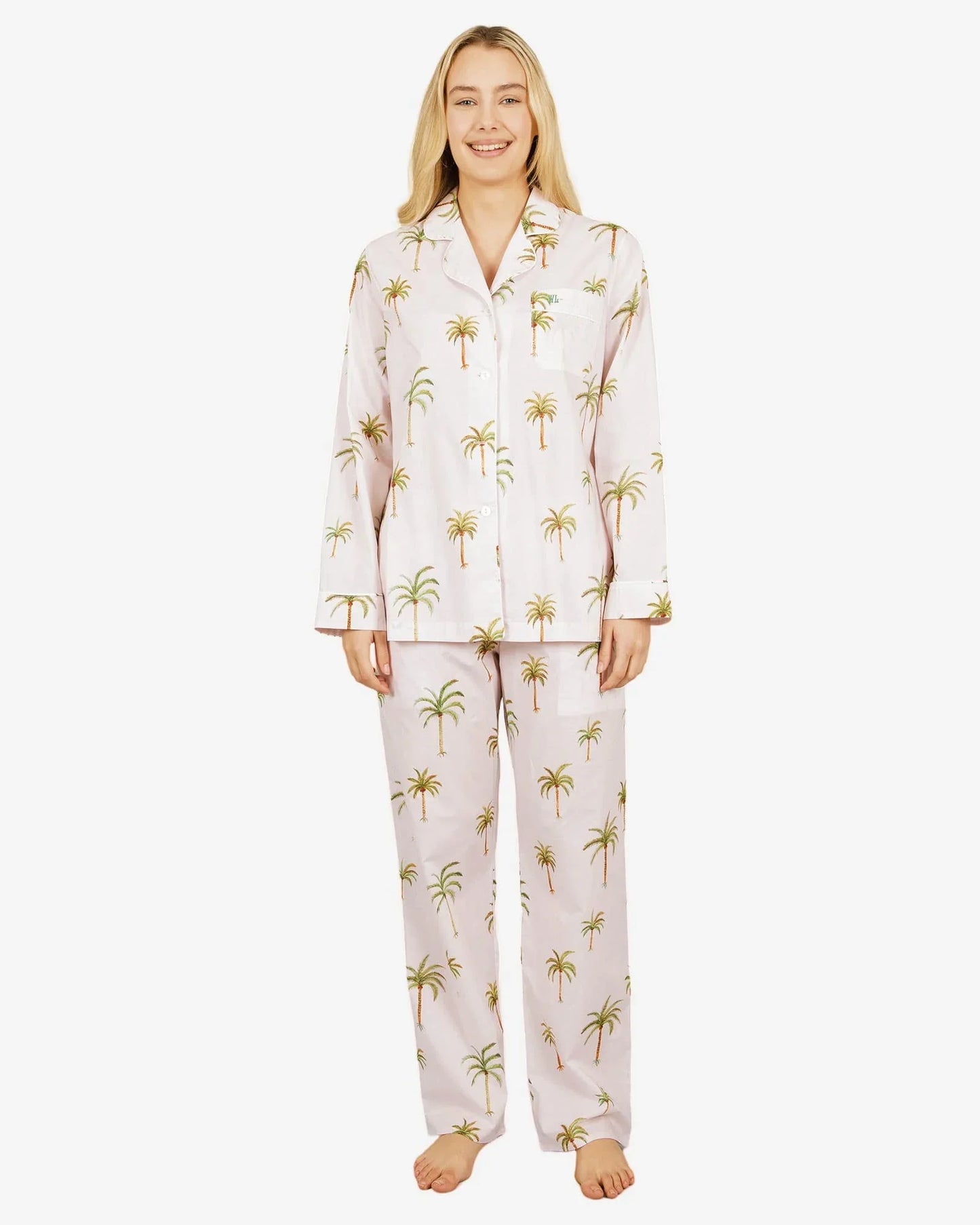 Womens Long Pyjamas - Palm Beach
