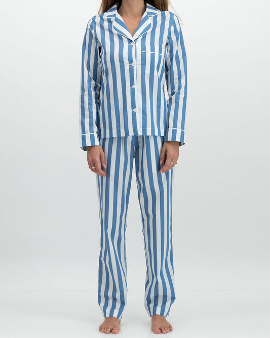 Womens Long Pyjamas - Beach Stripe