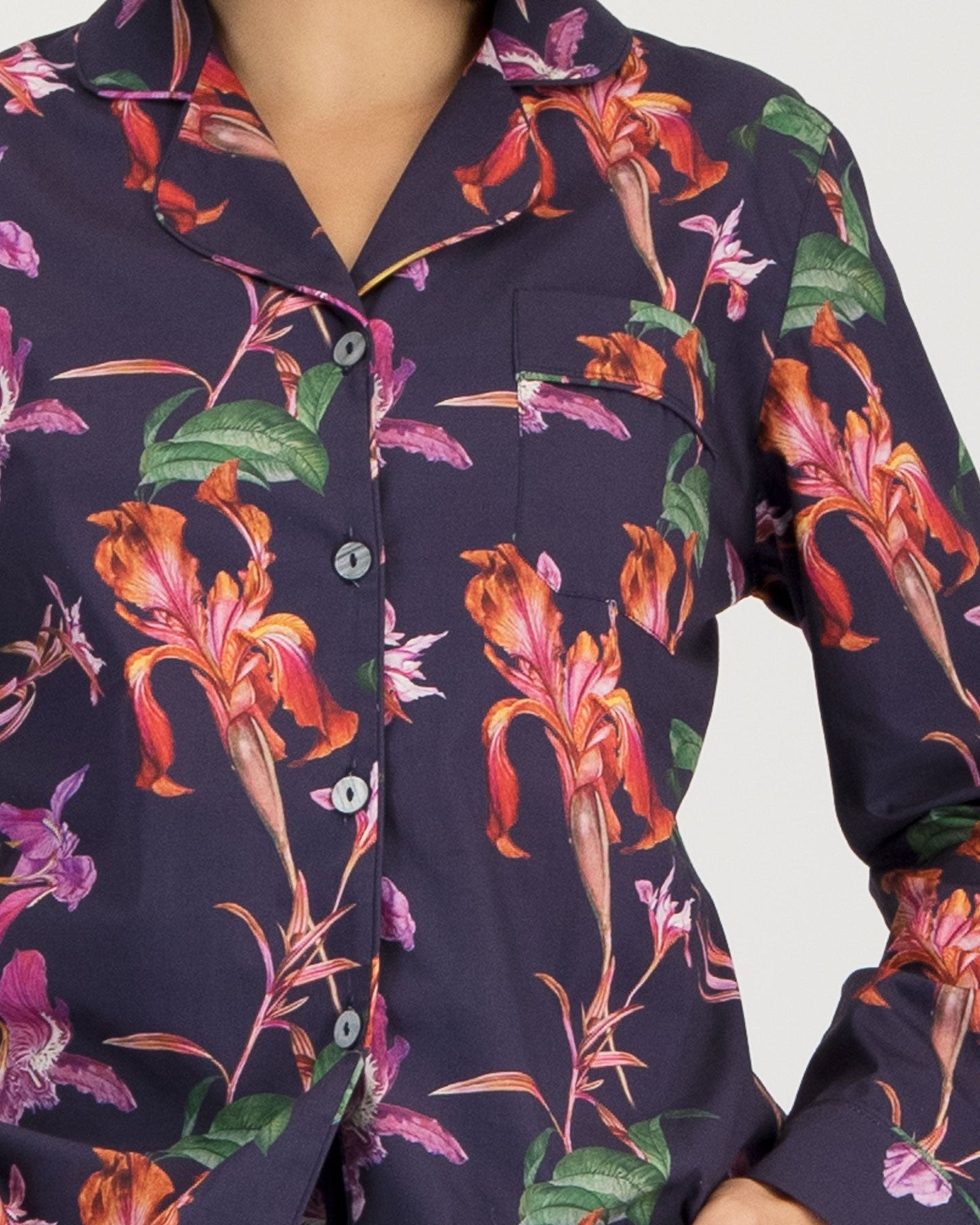 Womens Long Pyjamas - Iris Navy
