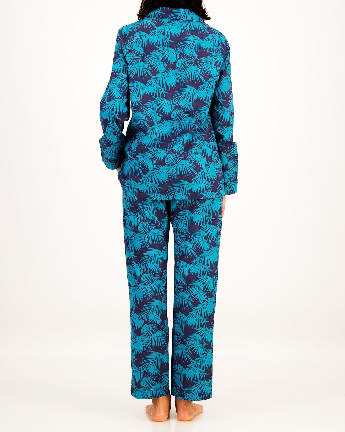 Womens Long Pyjamas - Tropical Green