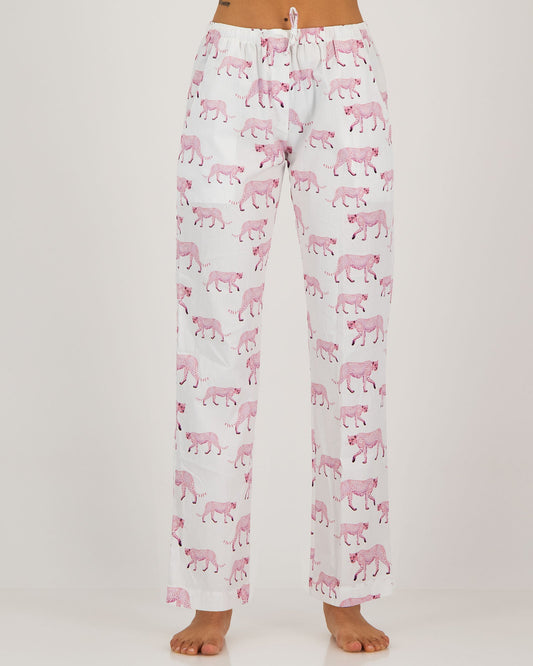 Womens Lounge Pants - Pink Cheetahs
