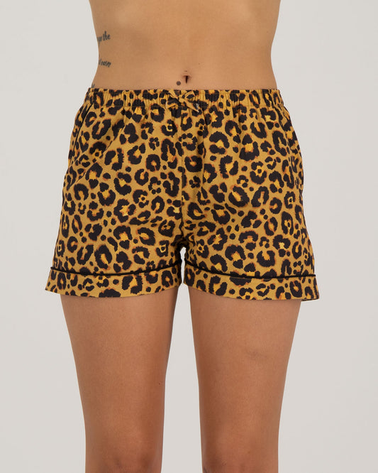 Womens Lounge Shorts - Leopard