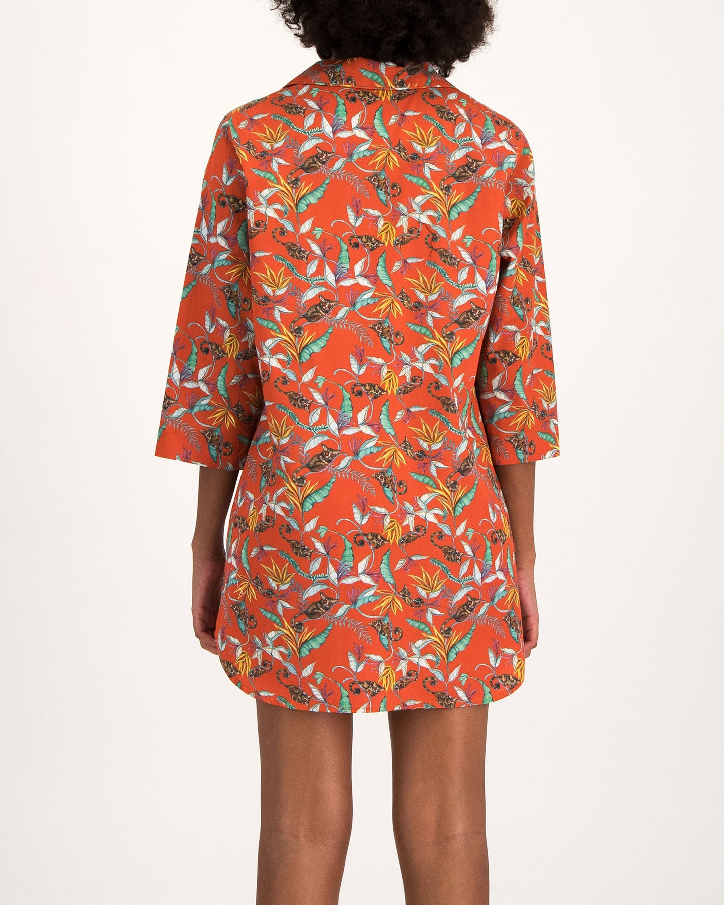 Women's Sleep Shirt - Night Monkeys Orange