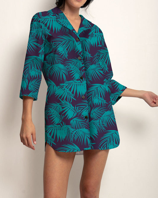 Women's Sleep Shirt - Tropical Green