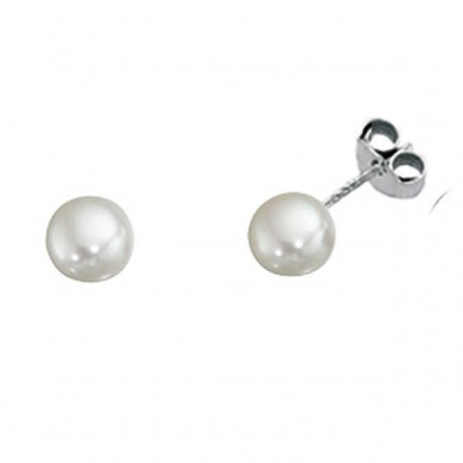 Beginnings Sterling Silver E3965W White Stud Earrings
