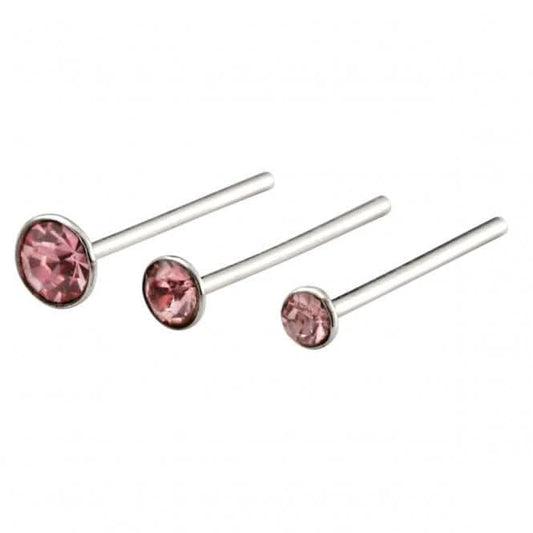 Beginnings Sterling Silver Light Rose Nose Nose Stud T153P