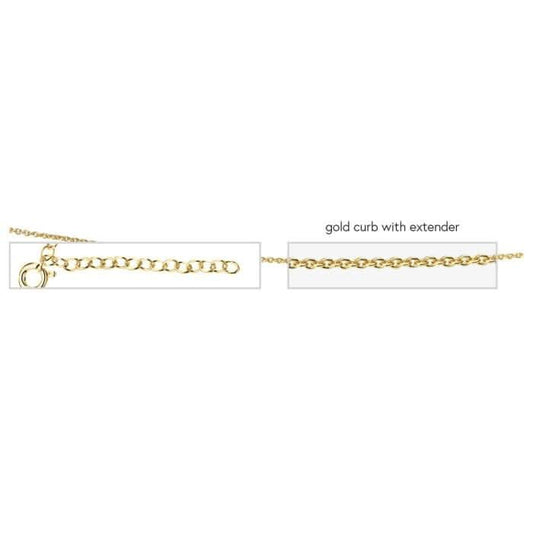 Beginnings Sterling Silver N3910 Yellow Gold Curb 56+5cm Chain