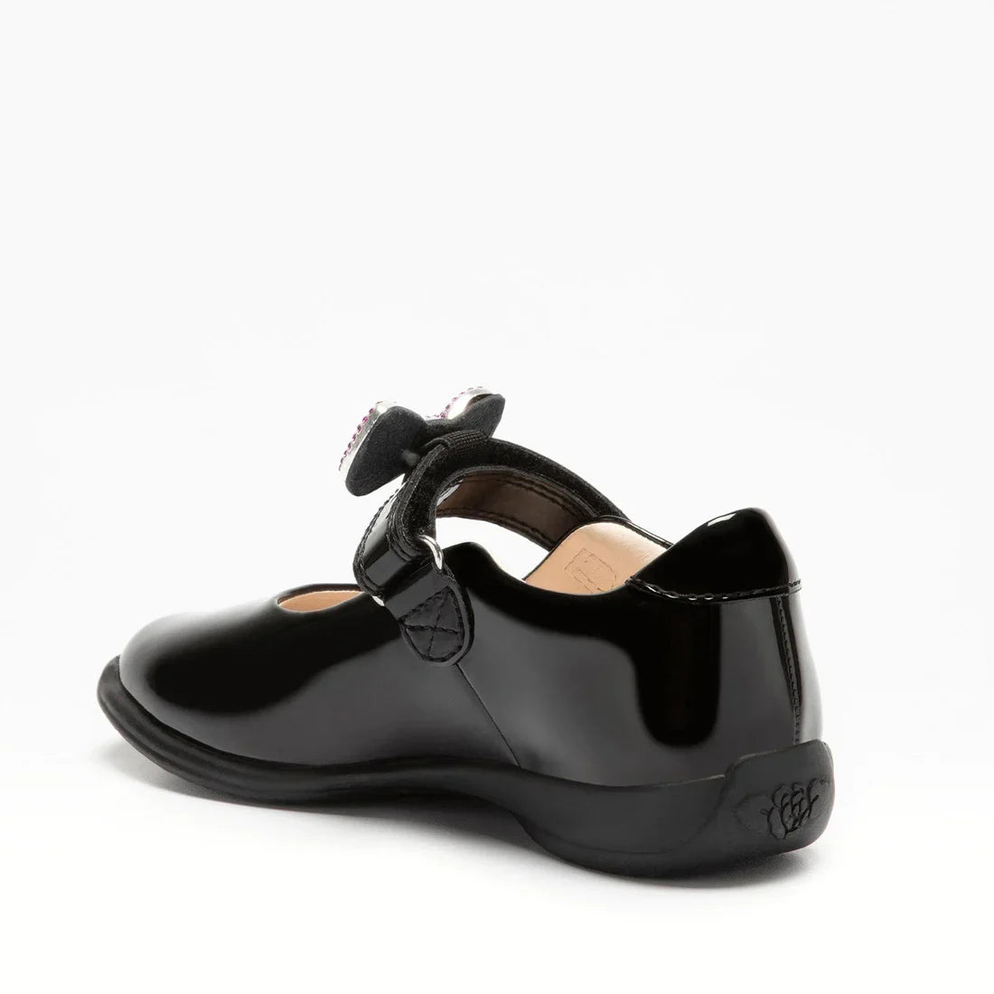 Lelli Kelly Erin 2 Bow Black Patent School Shoes  Girls Removable Bows