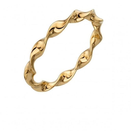 Elements Silver Yellow Gold Plated Twist Ring R3578