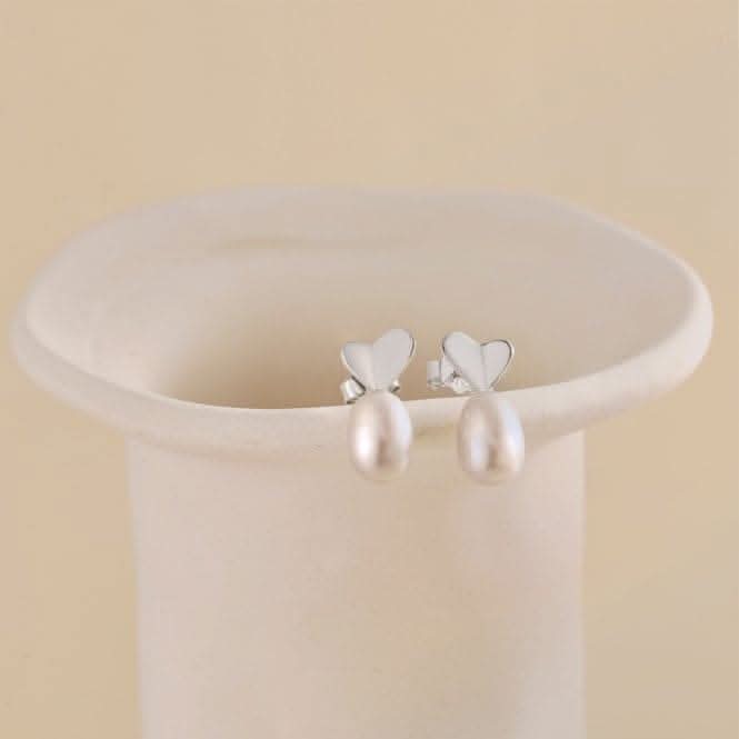 Fresh Water Pearl Heart Dropper Earrings ERLE032