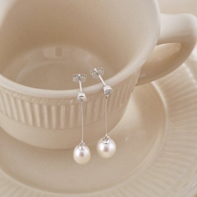 Fresh Water Pearl Long Dropper Earrings ERLE027