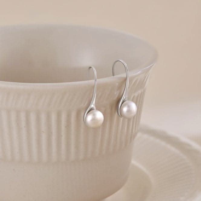 Fresh Water Pearl Rigid Dropper Earrings ERLE019